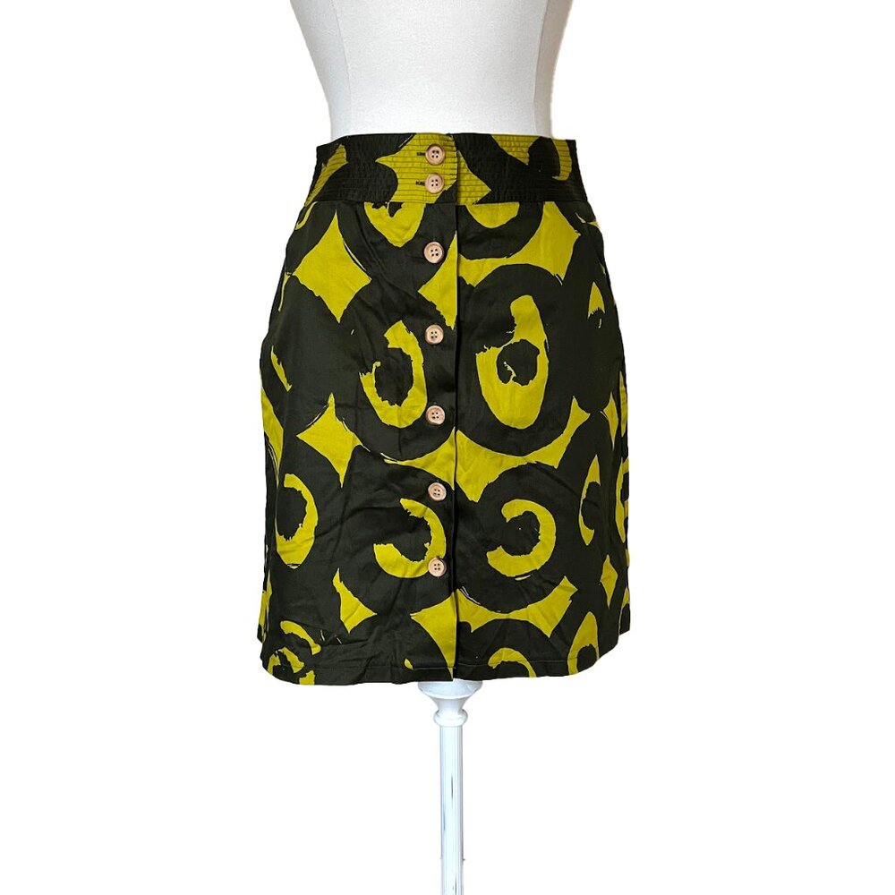 Marimekko For Anthropologie Green Black Mini Skirt  NWT Size 0